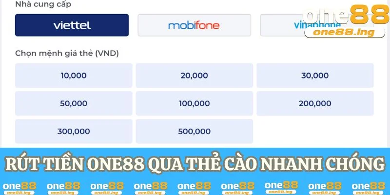 Rút Tiền One88 - Hướng Dẫn Đơn Giản, Dễ Làm, Thành Công Ngay! Rút tiền one88 qua thẻ cào nhanh chóng