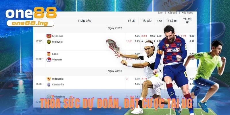 Thỏa sức dự đoán, đặt cược tại UG